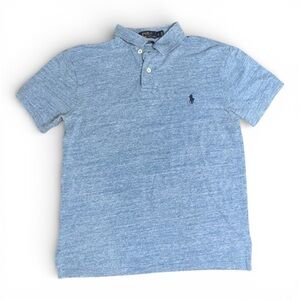 Polo by Ralph Lauren Heather Blue Men's Slim Fit Polo Shirt - S